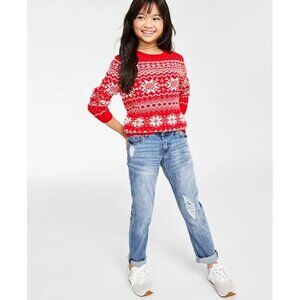 Holiday Lane Little Girls Size 6 Festive Fair Isle Long Sleeve Sweater $40 148